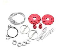 DTYBJN Blocco di Blocco per Cofano Piastra Perno Cofano Motore in Alluminio, Clip di bloccaggio Cofano, Accessorio per Modifica Auto, sgancio rapido Serratura Coperchio Motore(Red)