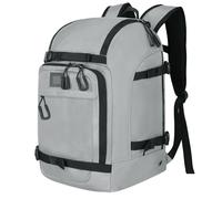 DTYBJN Borsa per pattini a rotelle per uomo e donna, zaino da ghiaccio con tasca superiore per casco per lame, adatta a scarpe fino a 13 pollici.(Light gray)
