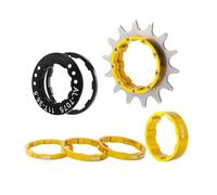 DTYBJN Cassette e pignoni Kit di Conversione A velocità Singola in Lega di Alluminio + Acciaio Inossidabile, Nero, Rosso, Oro, Argento, 12T, 13T, 14T, Pignone Singolo Ruota Libera(14T Gold)