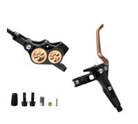 DTYBJN Freno a Disco Idraulico MTB a 4 pistoncini 2200mm Tipo Split Freno a Pressione Olio Mountain AM DH Pinza Freno Bici da Strada(Gold Split-Type L)