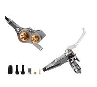 DTYBJN Freno a Disco Idraulico MTB a 4 pistoncini 2200mm Tipo Split Freno a Pressione Olio Mountain AM DH Pinza Freno Bici da Strada(Silvery Split-Type R)