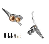 DTYBJN Freno a Disco Idraulico MTB a 4 pistoncini 2200mm Tipo Split Freno a Pressione Olio Mountain AM DH Pinza Freno Bici da Strada(Silvery Split-Type L)