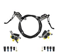 DTYBJN Freno MTB a Cilindro Verticale Freno a Disco Idraulico a 4 pistoncini per Disposizione Completa dei Cavi Interni AM DH Mountain Bike(No Rotor Silver)