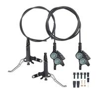 DTYBJN IV4 Set Freni a Disco Idraulici a 4 pistoncini Anteriori Posteriori W 800mm 1550mm Tubi Flessibili Tecnologia di dissipazione del Calore per Bici MTB(IV4 Black)