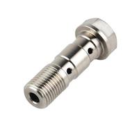 DTYBJN Pinza Freno a Disco Bullone Banjo in Titanio M10 x 1,0/M10 x 1,25, Passo 25 mm, Filettatura 30 mm, Adatto per KTM, BMW, Ducati ECC.(Dual,M10X1.0)