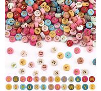 DTYDECLE - Set di 1200 perline colorate con lettere colorate, 7 mm, con lettere dalla A alla Z, con foro per infilare, per la creazione di gioielli, braccialetti fai da te, collane, artigianato