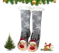 DTYGUIXE 1 Paio Calze Pantofole Antiscivolo,Calze Calde Invernali Donna,Calzini Caldi e Morbidi,Calze Invernali con Suola Antiscivolo,Pantofola Calzino per Donna Ragazza