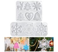 DTYGUIXE 2 Pz Stampi Natalizi in Silicone per Resina,Stampi per Resina Epossidica Natalizia,Stampo in Silicone per Decorazioni Natalizie per Albero di Natale, Fai da Te, Artigianale