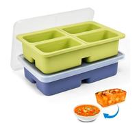DTYGUIXE 2 Pz Stampi per Ghiaccio con Coperchio,Forme per Cubetti di Ghiaccio,Vaschette per Ghiaccio in Silicone, Vassoio per Cubetti di Ghiaccio,Contenitore Quadrati Riutilizzabili