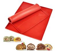 DTYGUIXE 2 Pz Tappetino da Forno per Rotolo Teglia Rettangolare in Silicone per Rotolo per Torta Stuoia per Rotoli di Torta in Silicone per Fare Rotoli Torta, Biscotti (30.5x25.8x1cm)