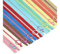 DTYGUIXE 20 Pz Chiusura Lampo Colorata in Resina con Anello in Metallo,Cerniere in Nylon Lunghe da 20cm,Cerniere Multicolore con Manico ad Anello per Lavori di Cucito, Artigianato, Vestiti, Astuccio