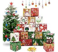 DTYGUIXE 24 Pz Scatole Calendario dell’Avvento Natale Sacchetti del Calendario di Natale Calendario dell'Avvento Fai da Te Scatole Carta Natalizie per Festeggiare il Nuovo Anno