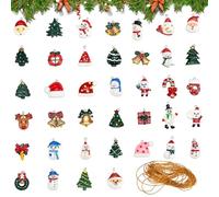 DTYGUIXE 39 Pz Addobbi Natalizi in Resina,Decorazioni Natalizie in Miniatura,Ornamenti di Natale Fai da Te,Mini Ciondoli Natalizi Colorati Pendenti per Portachiavi Natalizie Regali di Compleanno