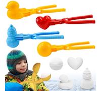 DTYGUIXE 4 Pz Clip a Palla di Neve,Creatore di Palle di Neve,Modellatore di Palle di Neve,Giocattolo per Creare Palle di Neve,Formine a Palla di Neve per Bambini, Giocattoli da Spiaggia