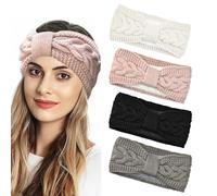 DTYGUIXE 4 Pz Fascia per Capelli Donna Inverno Fasce in Maglia per Capelli Fasce per Capelli Lavorate a Maglia Fascia Capelli Caldo all'Uncinetto Fascia All'Uncinetto Cerchietto per Donna e Ragazze