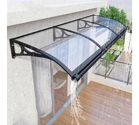 Dtyubfg Pensilina per porta e finestra con drenaggio, veranda, patio, terrazza, tende da sole in policarbonato per porte, protezione UV, pioggia e neve - 100x80cm