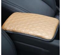 DTZAEUKE Tappetino Bracciolo Auto per Jeep Avenger 2023 2024, Pu Pelle Braccioli Cuscino Protezione Pad Console Centrale Copertura Interno Accessori, Checkered Beige