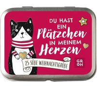 Du hast ein Plätzchen in meinem Herzen: 25 süße Weihnachtsgrüße | Kleine Metalldose mit niedlichen Weihnachtssprüchen | Ideal als Advents- und Wichtelgeschenk
