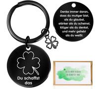 Du Schaffst Das Glücksbringer Portachiavi 2024 Laurea, regalo per l'inizio della scuola, per ragazze, esame positivo, regalo di recupero per uomini, bambini, studenti - nero, Nero , m