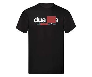 Dua 2025 Tour t-shirt unisex Fan Lipa Merchandise Concert Tee con logo frontale e date del tour posteriore, Nero , L