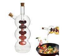 Duaal Oliera - Dispenser per olio e aceto, dispenser per aceto, set 2 in 1 per olio e aceto, con display intuitivo, doppio dispenser di olio in vetro con coperchio in sughero per olio da cucina