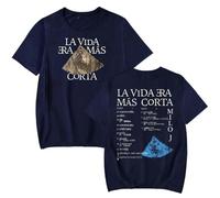 DUAGGC Milo J La Vida Era mas Corta T-Shirt, Colors Camicette Classiche Camicie Casual A Maniche Corte Top alla Moda per Donne E Uomini,Blu,XXL