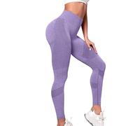 duaicnvow Donna Leggings Senza Cuciture a Compressione 3D per Anticellulite Sportivi Push Up Leggins Fitness Pantaloni Palestra Dimagranti Vita Alta Elasticizzati Yoga Pants