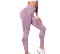 duaicnvow Donna Leggings Senza Cuciture a Compressione 3D per Anticellulite Sportivi Push Up Leggins Fitness Pantaloni Palestra Dimagranti Vita Alta Elasticizzati Yoga Pants