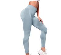duaicnvow Donna Leggings Senza Cuciture a Compressione 3D per Anticellulite Sportivi Push Up Leggins Fitness Pantaloni Palestra Dimagranti Vita Alta Elasticizzati Yoga Pants