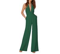 duaicnvow Tuta Intera Donna Manica Lunga Scollo Quadrato Jumpsuit Casual Monopezzi e Tutine Vita Alta Aderente Gamba Larga con Tasche One Piece Rompers Lungo Elegante Overall Primavera Autunnali