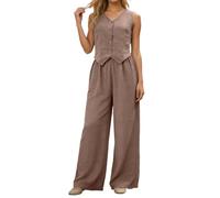 duaicnvow Tute da donna Estivo Splicing Due Pezzi Camicia a Maniche Corte E Pantaloni della Tuta Set Ladies Leisure Suits Tute Da Jogging Palestra Curvy Set Due Pezzi Comodo Maniche 3/4 Set Spiaggia