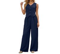 duaicnvow Tute da donna Estivo Splicing Due Pezzi Camicia a Maniche Corte E Pantaloni della Tuta Set Ladies Leisure Suits Tute Da Jogging Palestra Curvy Set Due Pezzi Comodo Maniche 3/4 Set Spiaggia