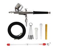 Dual Action Airbrush Pistola a spruzzo Pulsante Tipo Compressore Compatibile Air Brush Set facile Pulito for il cibo Coloring Makeup Model Painting Soffiaggio comodo(E 0.5)