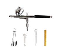 Dual Action Airbrush Pistola a spruzzo Pulsante Tipo Compressore Compatibile Air Brush Set facile Pulito for il cibo Coloring Makeup Model Painting Soffiaggio comodo(B)