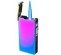 Dual Arc Electric Light Light Light Jet Flame Torch Lighter con indicatore della batteria 2 in 1 Windproof Plasma USB Ricaricabile, Ottimo per sigarette sigarette sigarette candela (Colorful)