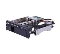 Dual Bay 3.5" e 2.5" III HDD/SSD Mobile Rack Enclosure con USB 3.0, Hot Swap & Power Switch per 5.25" Drive Bay