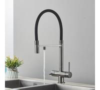 Dual Beuut Cucina Filtro Acqua Rubinetto Ruoto Grigio Matte Tocca per l'acqua potabile Purificazione elegante e miscelatore Funzionale Tocca per uso domestico Aqiong