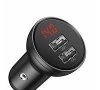 Baseus Car Charger Digital Display Dual USB 4.8A 24W Gray (CCBX-0G)