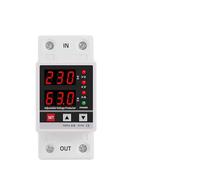 Dual Display 40A 63A 230V Din Rail Adjustable digital Over Under Voltage Relay Surge Protector Limit Over Current Protection AUOQKQUT