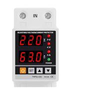 Dual Display 40A 63A 230V Din Rail Adjustable digital Over Under Voltage Relay Surge Protector Limit Over Current Protection MQXFCZUX(63A)