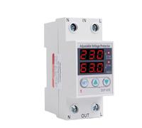 Dual Display Adjust Over Under Voltage Relay Protector 220V 63A 40A Overvoltage and Over Current Protection Devices Din Rail(230V,40A)