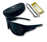 DUAL DREAM - Occhiali Stenope Made in Italy, Occhiali a Griglia Stenopeici per Uomini e Donne, Lunetta di Riposo Disponibile in Vari Stili e Colori, Fasciante Black Deluxe