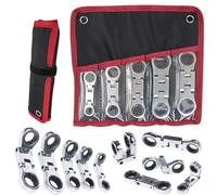 Dual-Drive Nano Flex-Head Pocket Ratchet, 3/4“ Inch Retractable Ratchets Wrenches Set, 8mm-19mm,5/16in-3/4in size Ratchet for Various Repair Scenarios (1pcs)