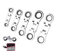 Dual-Drive Nano Flex-Head Pocket Ratchet, Double Box End Ratcheting Wrench Set, 3/4“ Inch Retractable Ratchets Wrenches Set, with Storage Pouch for Auto Repair, Narrow Spaces and Home DIY (1psc)