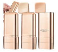 Dual-Ended Concealer Foundation Stick, Korean 2 in 1 Dual-Ended Long-Lasting Concealer Foundation Stick with Brush, Full Coverage Matte Finish for Face Makeup (#01+#02)