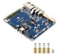 Dual Ethernet Base Board for Raspberry Pi CM5, 2.5G & 1G RJ45 Ports, Dual 4K Display, Dual MIPI, NVMe SSD Boot Support, Compatible with for Rasp-berry Pi Compute Module 5 Lite/eMMC
