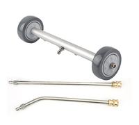 Dual Function Water Broom Cleaner | 4000PSI Pressure Washer for Car/Driveway | 360° Rollers & Quick Plug | 2 Stainless Rods