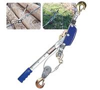 Dual Gear - Argano portatile a cricchetto con cavo e gancio, argano manuale in acciaio resistente per spostare, sollevare e installare attrezzature in modo efficiente