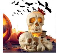 Dual head Skull Lamp - 3d Battery Powered Skull Lamp | Battery Powered Skeleton Lights Decoration for Outdoor Indoor Campfire