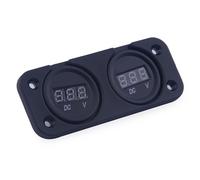 Dual LED Monitor Digital DC12-24V Volt Meter w/ 4 cables Car Motorcycle Boat